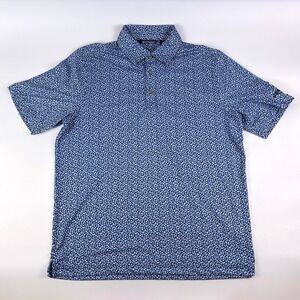 Cutter & Buck Pike Magnolia Stretch Golf Polo Mens Sz L Navy Blue White DryTec *
